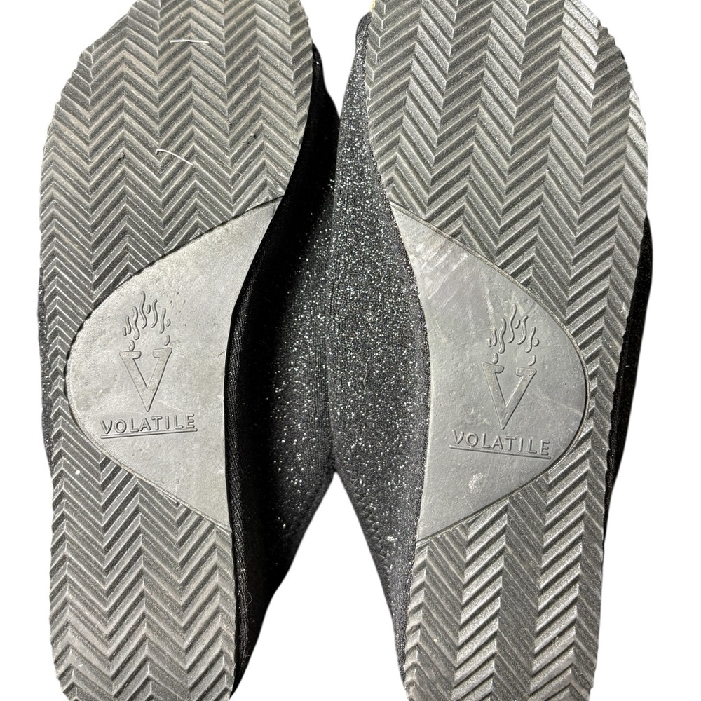 Volatile Black Glitter Platform Slide Sandals Spa… - image 6